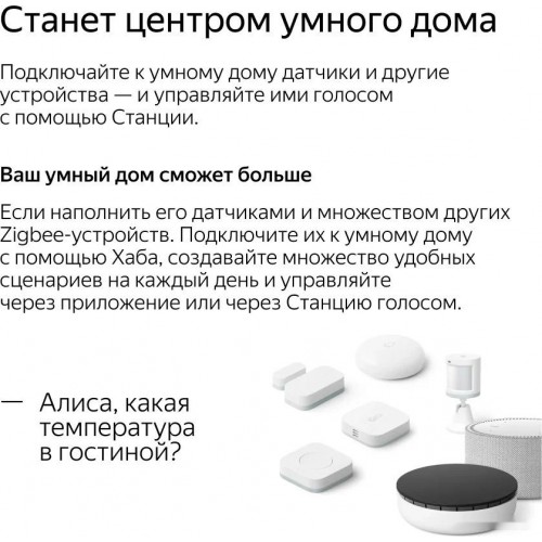 Умная колонка Яндекс Станция Мини 2 с часами (черный)