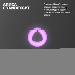 Умная колонка Яндекс Станция Мини 3 с часами (черный)