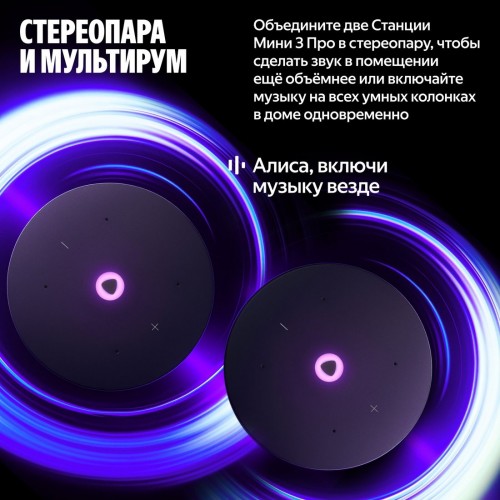 Умная колонка Яндекс Станция Мини 3 Про (черный)
