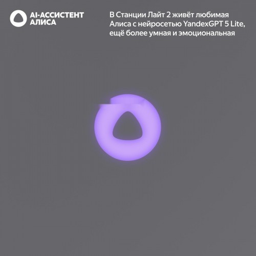 Умная колонка Яндекс Станция Лайт 2 (серый)