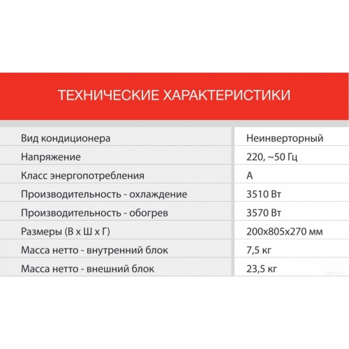 Кондиционер StarWind STAC-12PROF