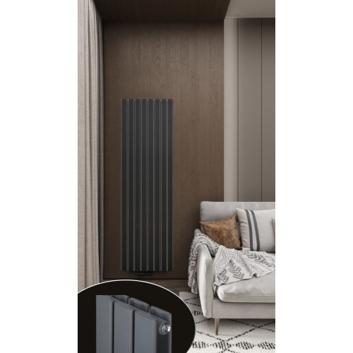 Радиатор РадиаТерм Франколи 2 (RTF18822 ребер 8, черный глянец)