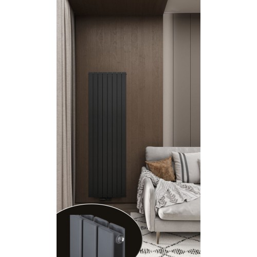 Радиатор РадиаТерм Франколи 2 (RTF1882.1 ребер 8, черный матовый)