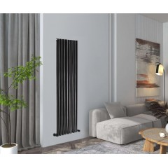 Радиатор РадиаТерм Альмерия 1 (RTA18812 ребер 8, черный глянец)
