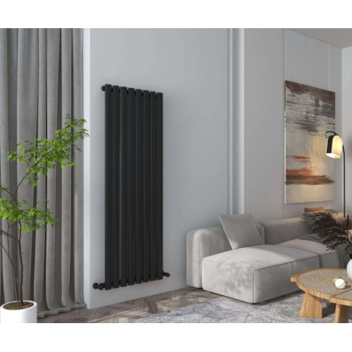 Радиатор РадиаТерм Альмерия 1 (RTA18812.1 ребер 8, черный матовый)