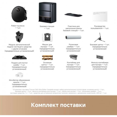 Робот-пылесос Trouver Robot Vacuum Z60 Ultra Roller Complete RLZ83CE-1 (евровилка, черный)