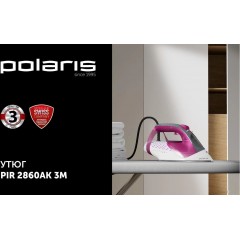 Утюг Polaris PIR 2860AK 3m (черный/розовый)