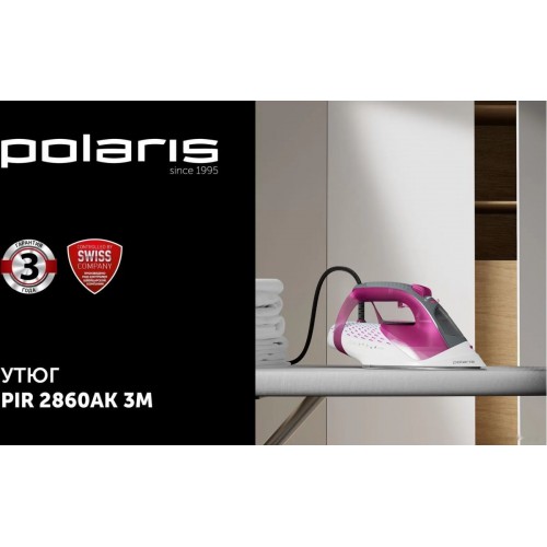 Утюг Polaris PIR 2860AK 3m (черный/розовый)