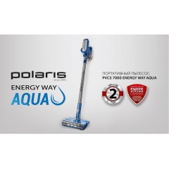 Вертикальный пылесос с влажной уборкой Polaris PVCS 7000 Energy Way Aqua (синий)