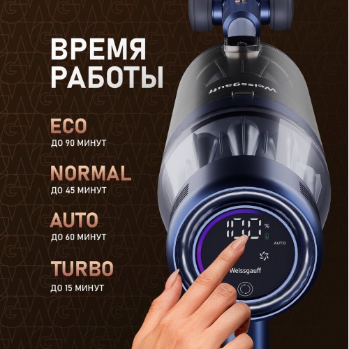 Пылесос Weissgauff V14 BLDC 500 Argento Aqua Turbo