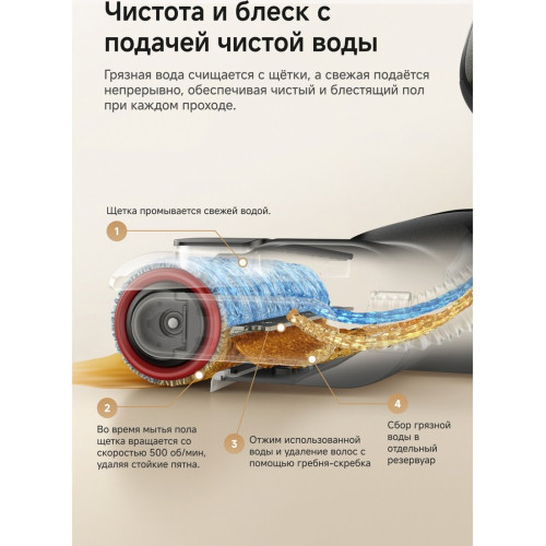 Вертикальный моющий пылесос Trouver Wet and Dry Vacuum K10 Flex Reach HMH20A (евровилка, черный)