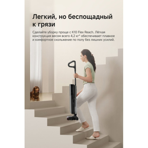 Вертикальный моющий пылесос Trouver Wet and Dry Vacuum K10 Flex Reach HMH20A (евровилка, черный)