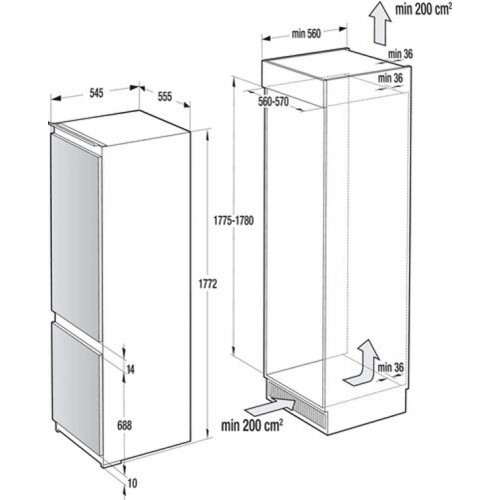 Встраиваемый холодильник Gorenje GDNRK5182A2