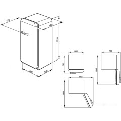Однокамерный холодильник Smeg FAB28RDGM3