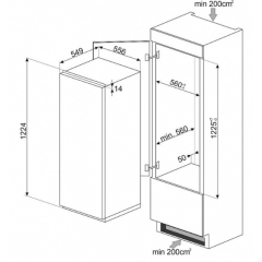 Однокамерный холодильник Smeg S8C124DE