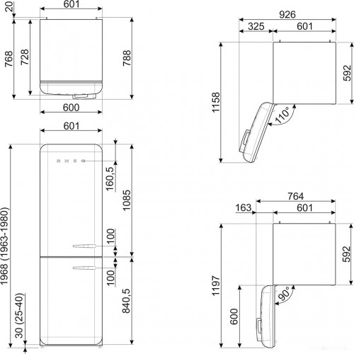 Холодильник Smeg FAB32LCR5