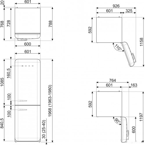 Холодильник Smeg FAB32RPK5