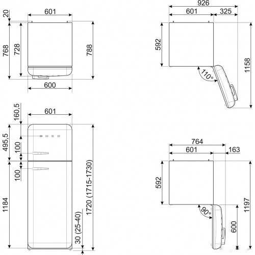 Холодильник Smeg FAB30RRD5