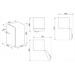 Однокамерный холодильник Smeg FAB10HRWH5