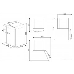 Однокамерный холодильник Smeg FAB10HRDIT5