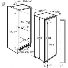 Встраиваемый холодильник AEG SKR818F1DC