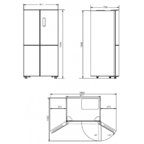 Холодильник (Side-by-Side) Kuppersberg NFFD 183 BKG