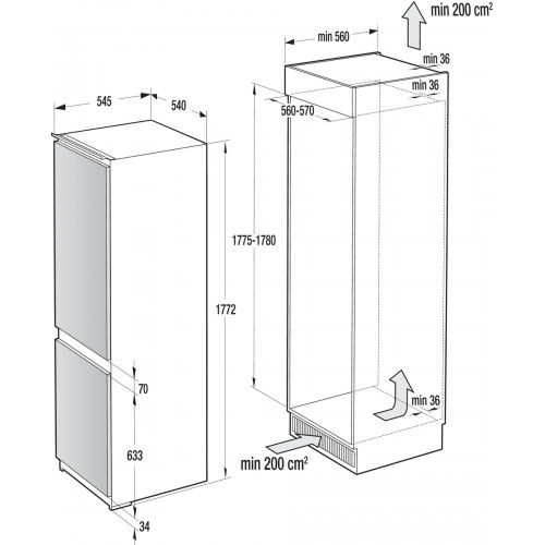 Встраиваемый холодильник Gorenje RKI418FE0