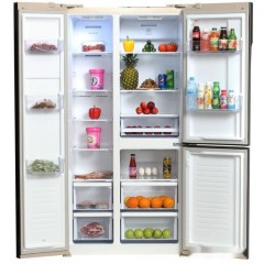 Холодильник side by side Hyundai CS6073FV (золотистое стекло)