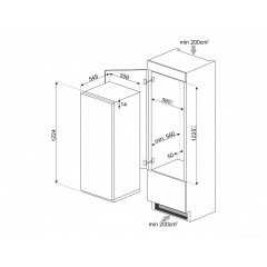 Однокамерный холодильник Smeg S8C124DE1