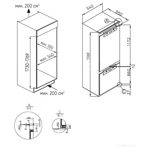 Холодильник ZUGEL ZRI1760FNF