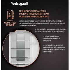 Холодильник Weissgauff WRKI 178 Total NoFrost EcoFresh