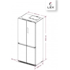 Четырёхдверный холодильник LEX LCD485STGIDBI