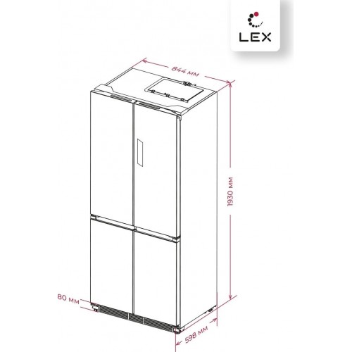 Четырёхдверный холодильник LEX LCD485STGIDBI