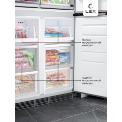 Четырёхдверный холодильник LEX LCD485STGIDBI