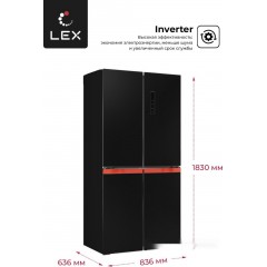 Четырёхдверный холодильник LEX LCD450BlXOrID