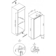 Встраиваемый морозильник Korting KSFI 1997