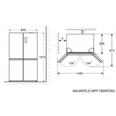 Холодильник side by side Maunfeld MFF190NFDB