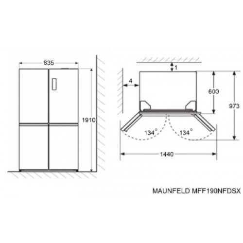 Холодильник side by side Maunfeld MFF190NFDB
