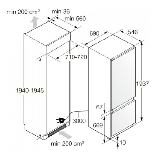Встраиваемый холодильник Asko RBC597SND1