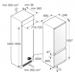 Холодильник с морозильником Asko RBC297SND1