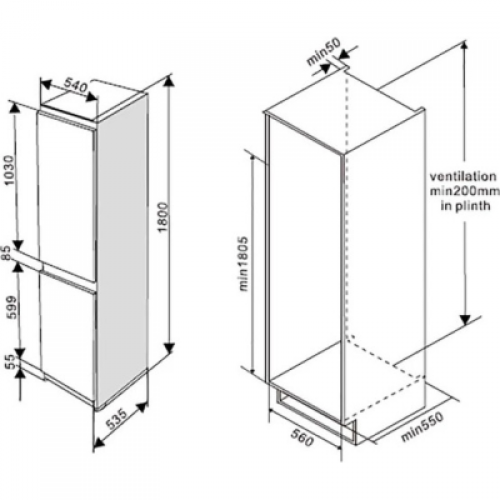 Холодильник с морозильником SCANDILUX RBI255