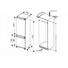 Холодильник с морозильником Candy CBCH7226AFM