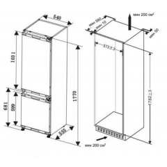 Холодильник с морозильником Candy CBCN7232AFS