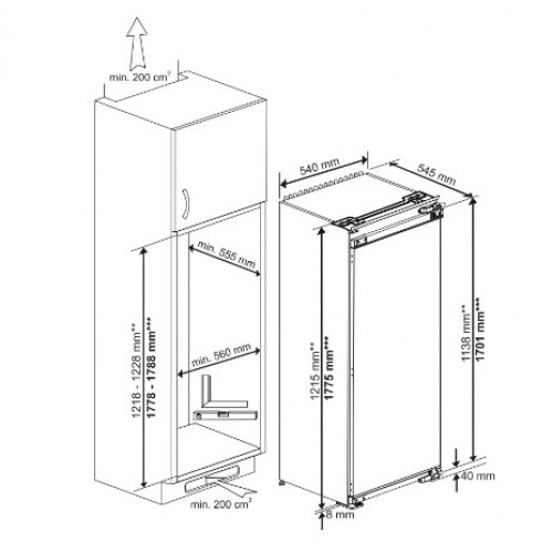 Встраиваемый холодильник однодверный Hotpoint HBDR 18I