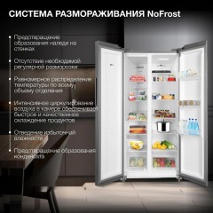 Холодильник side by side Hyundai CS45082F (нержавеющая сталь)