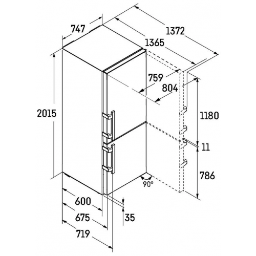 Холодильник с морозильником Liebherr CNsdd 775i-20 001