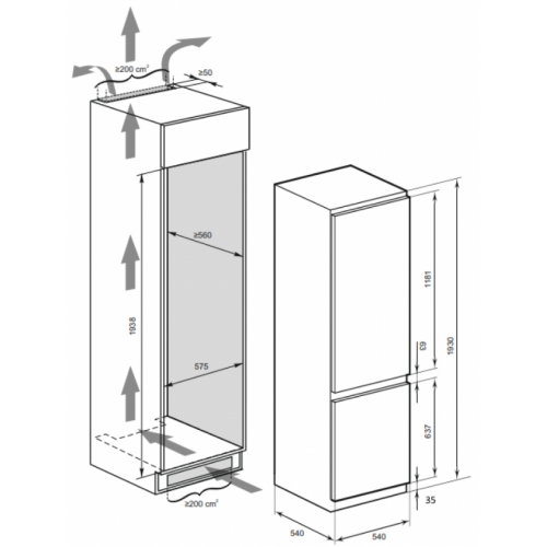 Холодильник с морозильником Kaiser EKK 60193