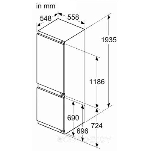 Холодильник с морозильником NEFF KI7962FD0