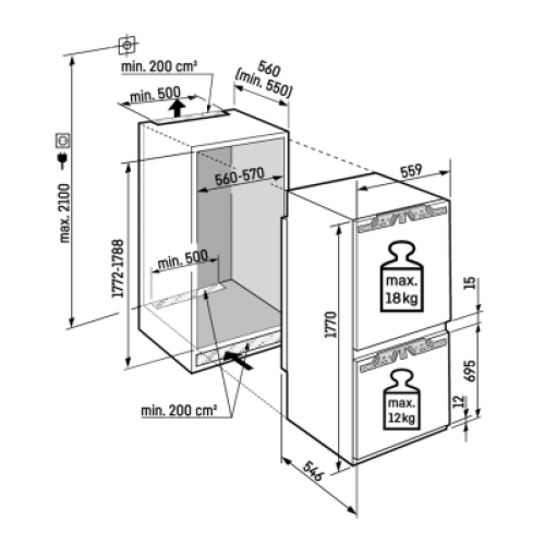 Встраиваемый холодильник Liebherr ICBNci 5153-22 001 Prime NoFrost BioFresh