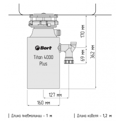 Измельчитель пищевых отходов BORT Titan 4000 Plus